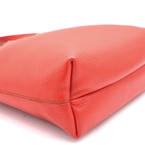 Orange Leather Top Handle Bag