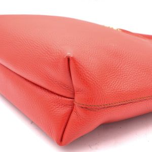 Orange Leather Top Handle Bag