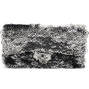 Sequin Small Single Flap Black White