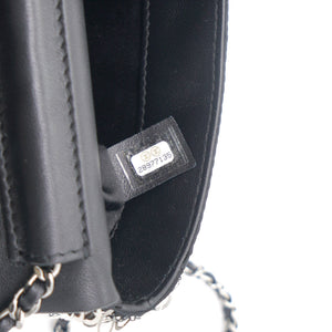 Sequin Small Single Flap Black White