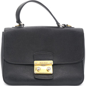 Goatskin Madras Shoulder Bag Black