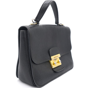 Goatskin Madras Shoulder Bag Black