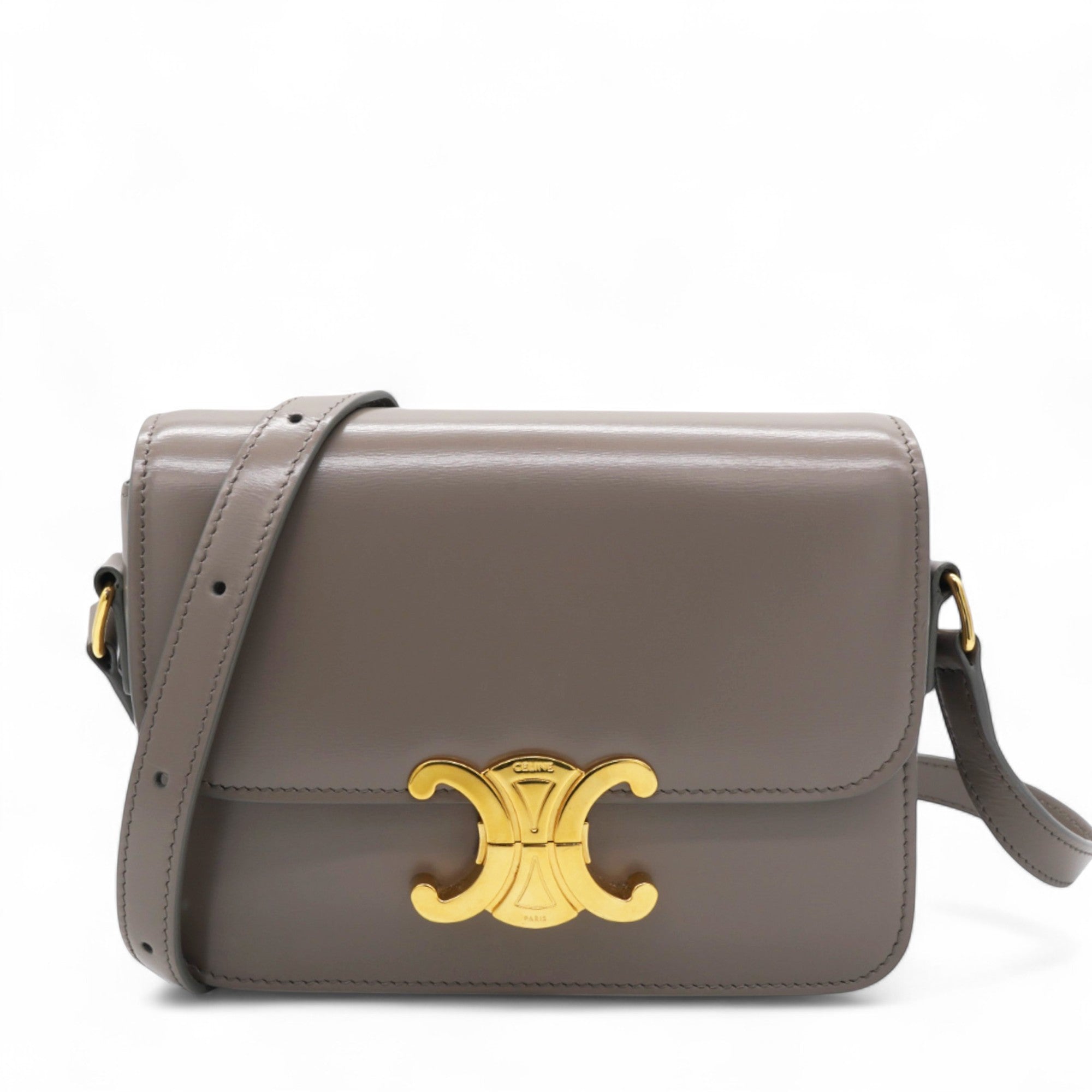 Shiny Leather Triomphe Pebble Teen