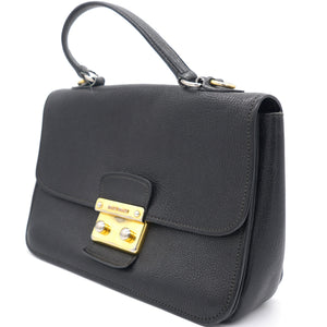 Goatskin Madras Shoulder Bag Black