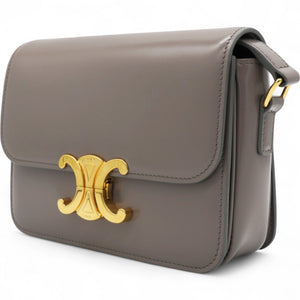 Shiny Leather Triomphe Pebble Teen