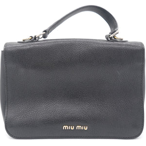 Goatskin Madras Shoulder Bag Black