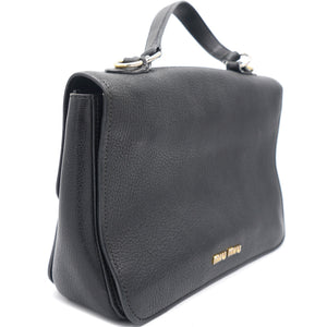 Goatskin Madras Shoulder Bag Black
