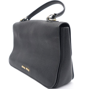 Goatskin Madras Shoulder Bag Black
