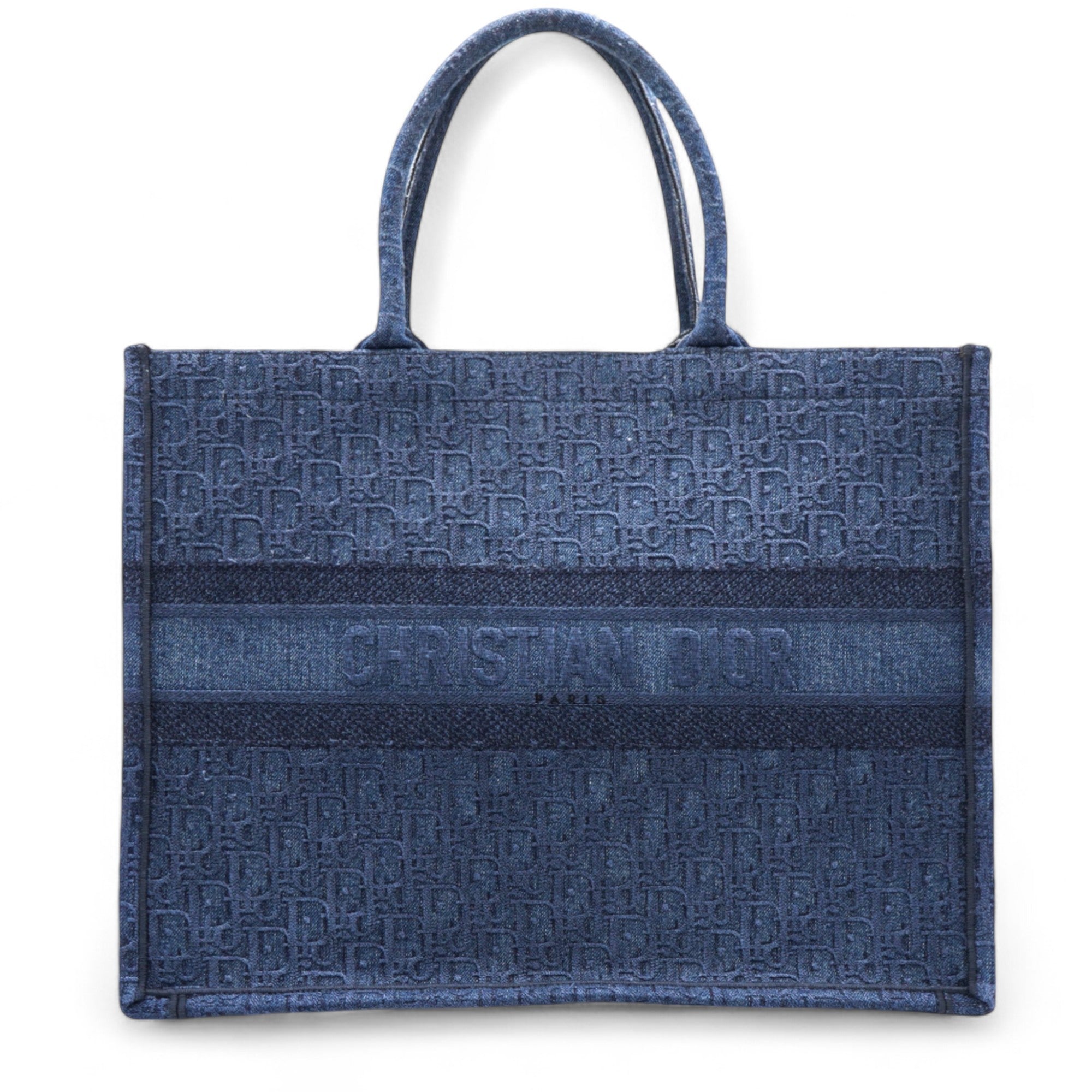 Oblique Denim Book Tote Denim Blue Large