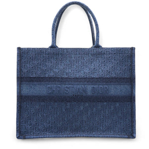 Oblique Denim Book Tote Denim Blue Large