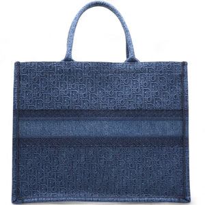 Oblique Denim Book Tote Denim Blue Large