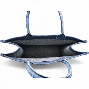 Oblique Denim Book Tote Denim Blue Large