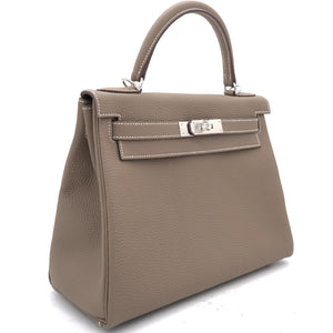 Etoupe Togo Leather Palladium Hardware Kelly 28 Bag