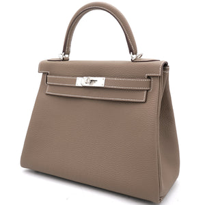 Etoupe Togo Leather Palladium Hardware Kelly 28 Bag
