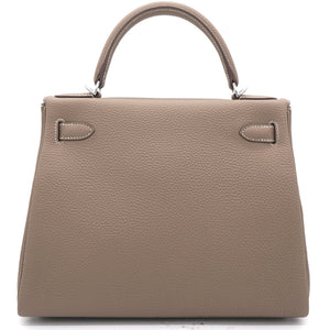 Etoupe Togo Leather Palladium Hardware Kelly 28 Bag
