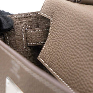 Etoupe Togo Leather Palladium Hardware Kelly 28 Bag