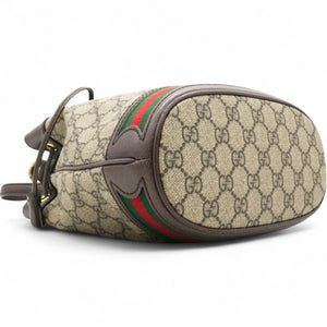 GG Supreme Monogram Web Ophidia Bucket Bag Brown