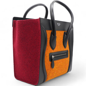 Felt Smooth Calfskin Micro Tri-Color Luggage Orange