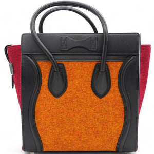 Felt Smooth Calfskin Micro Tri-Color Luggage Orange