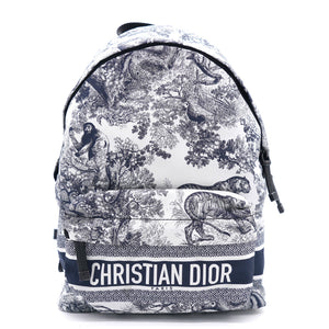 Small Diortravel Backpack Blue Toile De Jouy Reverse Technical Fabric