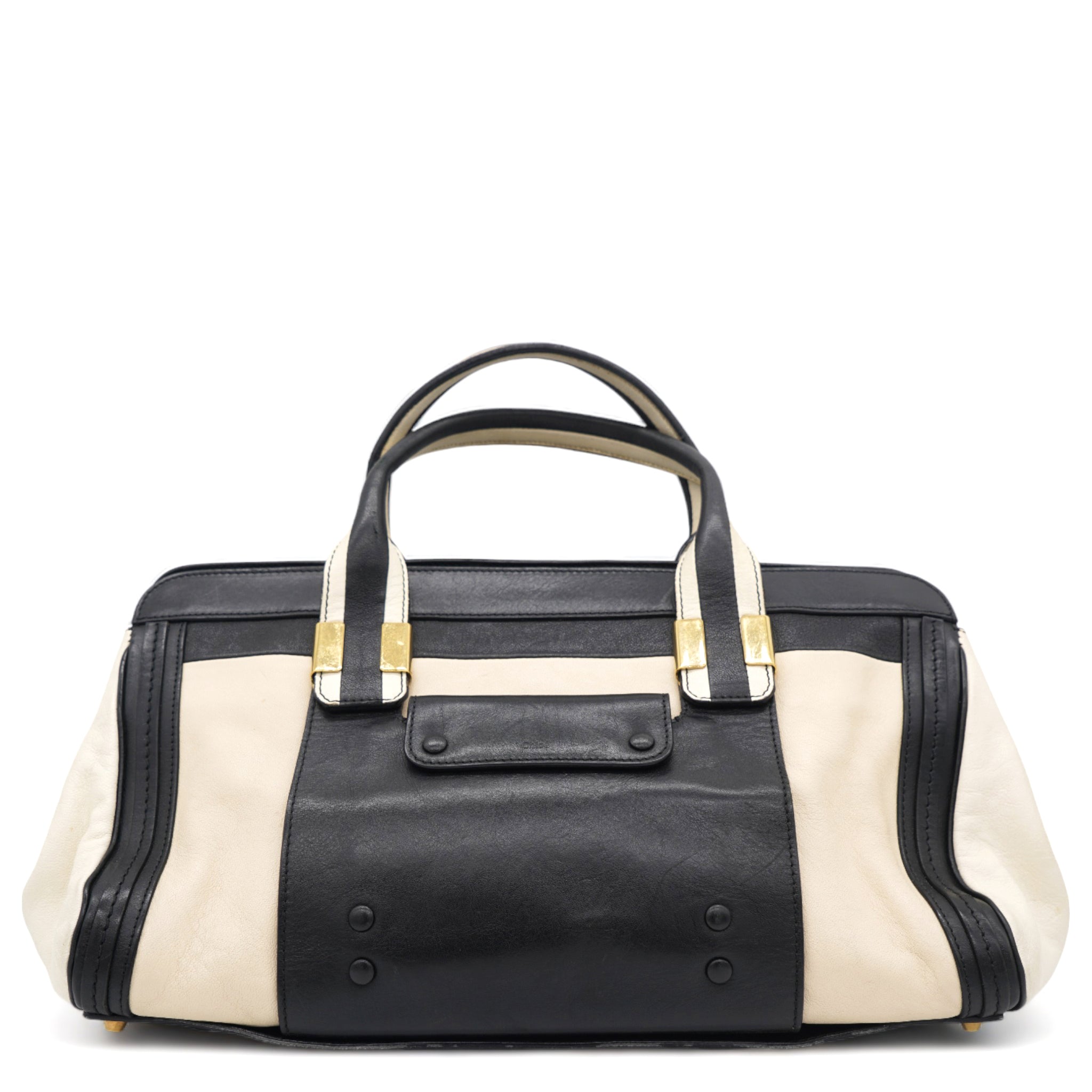 Alice Black and White Top Handle Bag