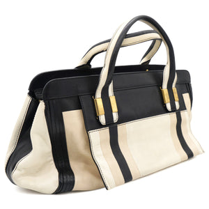 Alice Black and White Top Handle Bag