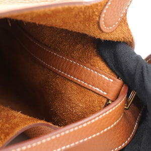 Clemence Leather Picotin Lock 18 Bag Gold