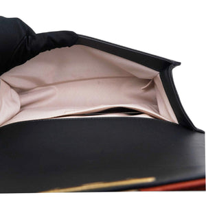 Lambskin Suede Patchwork Medium Act I Camellia Boy Flap Charcoal Brown Pink