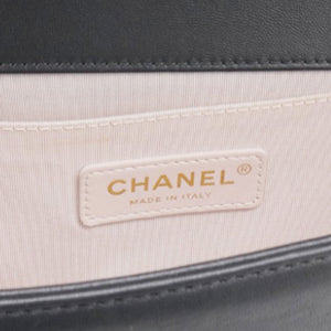 Lambskin Suede Patchwork Medium Act I Camellia Boy Flap Charcoal Brown Pink
