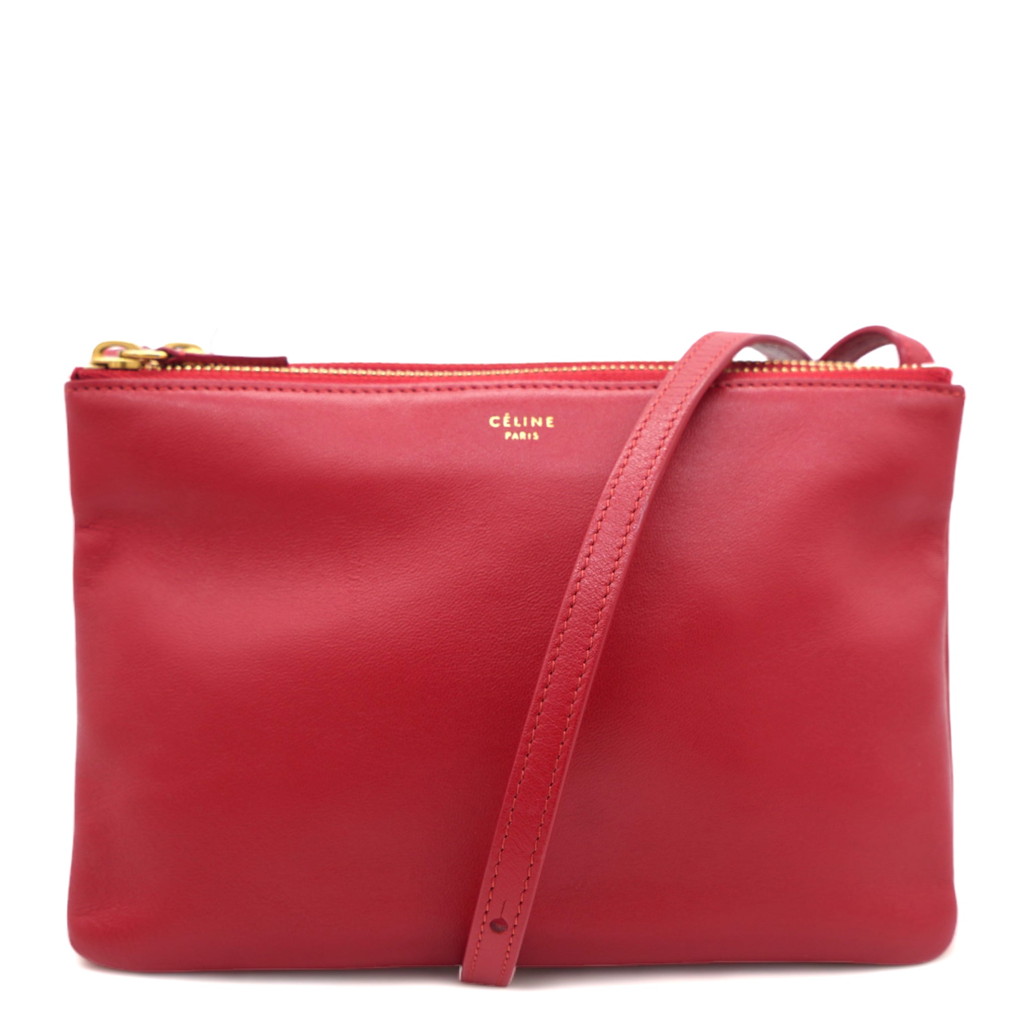 Lambskin Small Trio Crossbody Bag Red