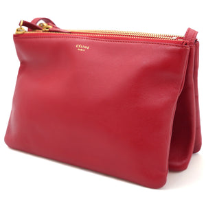 Lambskin Small Trio Crossbody Bag Red