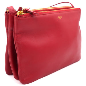 Lambskin Small Trio Crossbody Bag Red