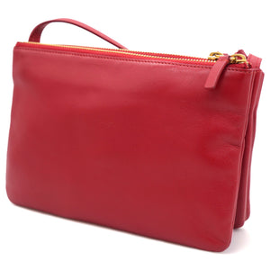 Lambskin Small Trio Crossbody Bag Red