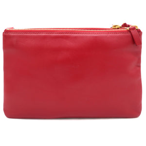 Lambskin Small Trio Crossbody Bag Red