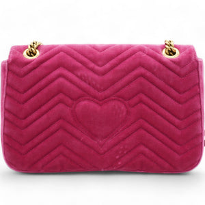 Velvet Matelasse Blind For Love Embroidered Medium GG Marmont Shoulder Bag Light Raspberry Rose Multicolor