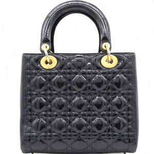 Patent Cannage Medium Lady Dior Black