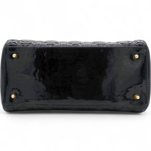 Patent Cannage Medium Lady Dior Black