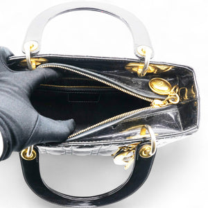Patent Cannage Medium Lady Dior Black