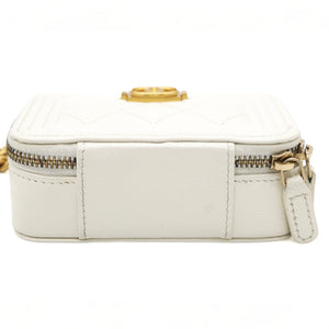 White caviar mini boy clutch on chain