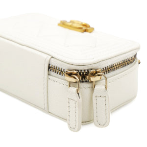 White caviar mini boy clutch on chain