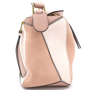 Calfskin Suede Medium Puzzle Bag Pink