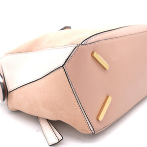 Calfskin Suede Medium Puzzle Bag Pink