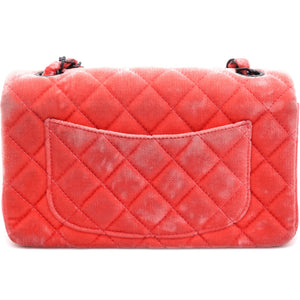 Velvet Quilted Mini Rectangular Flap Peachy Pink