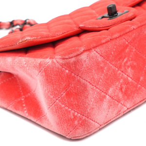 Velvet Quilted Mini Rectangular Flap Peachy Pink