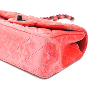 Velvet Quilted Mini Rectangular Flap Peachy Pink