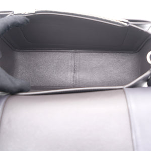 Smooth Calfskin Medium Frame Shoulder Bag Grey Pink