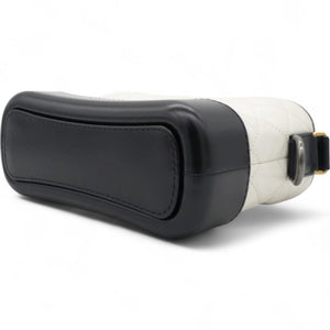 Aged Quilted Small Gabrielle Hobo Black White