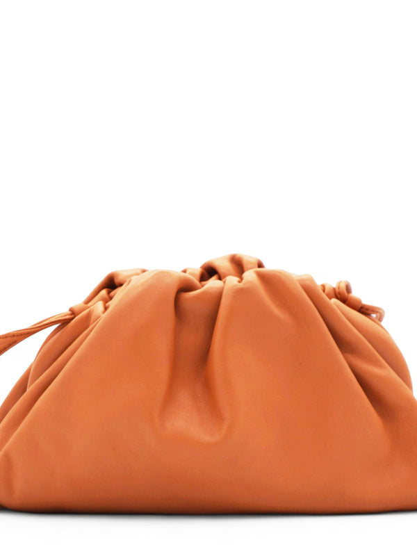 The Mini Pouch Smooth Leather Clutch In Clay-gold Clay Lambskin