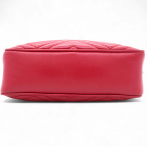 Matelasse GG Marmont Chain Shoulder Bag Hibiscus Red