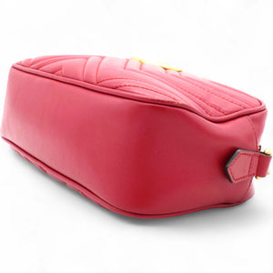 Matelasse GG Marmont Chain Shoulder Bag Hibiscus Red